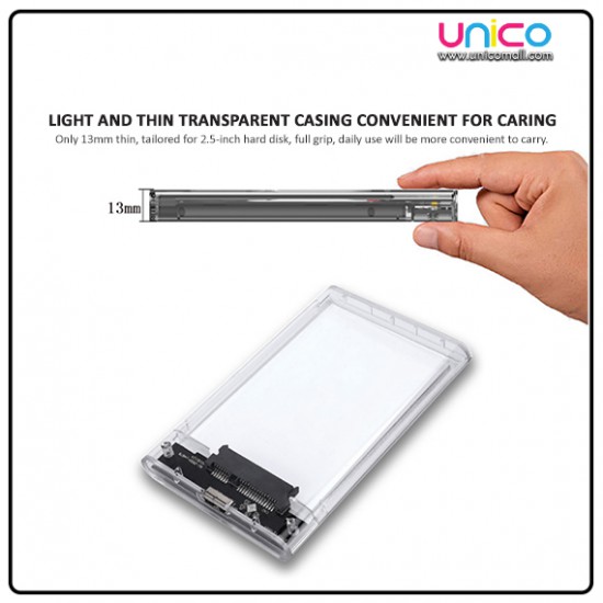 Transparent USB 3.0 SATA 2.5 Inches HDD SSD Drive Enclosure Disk Case