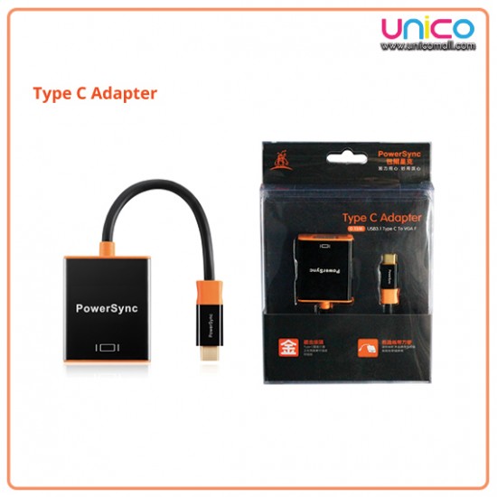 USB 3.1 Type C to VGA Adapter Cable 0.15 Meter