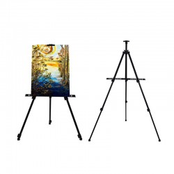 Folding Display Easel Max 63 Artist Portable Tripod Floor Standing  Poster,Lightweight Metal Adjustable Easel Stand for Painting