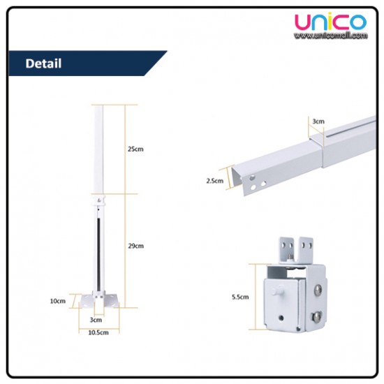 Adjustable Projector Ceiling Mount 43-65cm | Dual Universal Ceiling/Wall Bracket