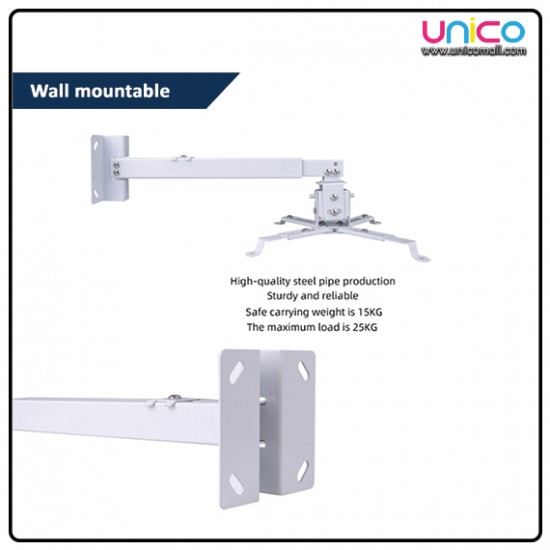 Adjustable Projector Ceiling Mount 43-65cm | Dual Universal Ceiling/Wall Bracket