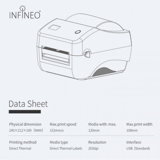 High Speed Wireless & Wired Thermal Barcode Label Printer SMK-M8 for Shipping Label