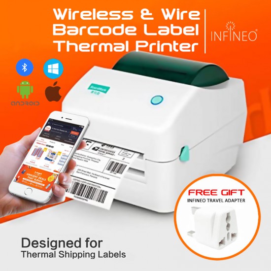 High Speed Wireless & Wired Thermal Barcode Label Printer SMK-M8 for Shipping Label