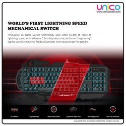 Bloody B318 Gaming Keyboard – Light Strike 8 Infrared Switch for Pro Gamers