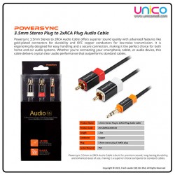 Powersync 3.5mm to RCA Cable – High-Quality Stereo Audio for Home & Car Systems