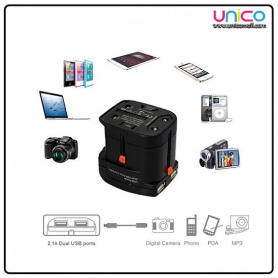 PowerSync Universal Travel Adapter 2.1A Dual USB