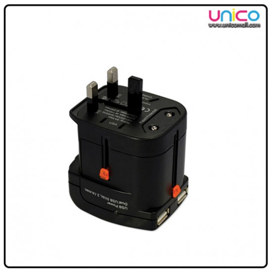 PowerSync Universal Travel Adapter 2.1A Dual USB