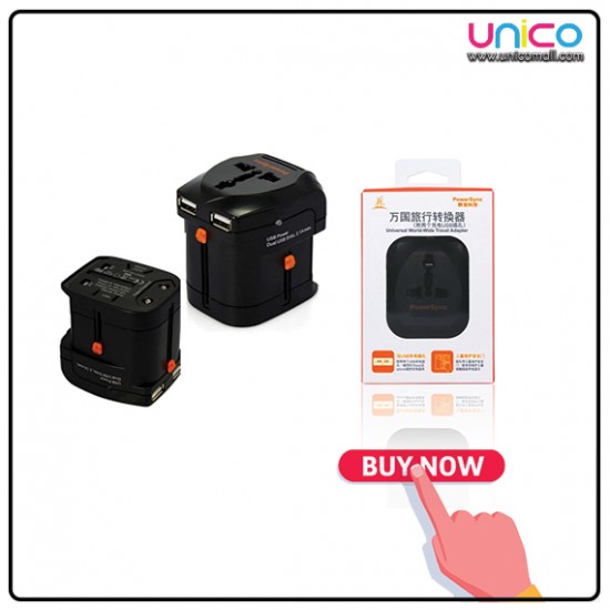 PowerSync Universal Travel Adapter 2.1A Dual USB